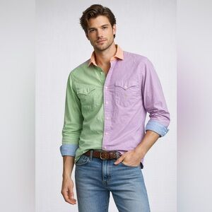Vintage Polo Ralph Lauren Size M / 15.5 Colourblock Button-Down Shirt